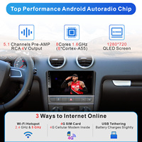 Autoradio Android Iying pour Audi A3, 8 cœurs, écran tactile OLED 9 pouces, navigation GPS, CarPlay sans fil, Android Auto, OBD2, TPMS, 1 an