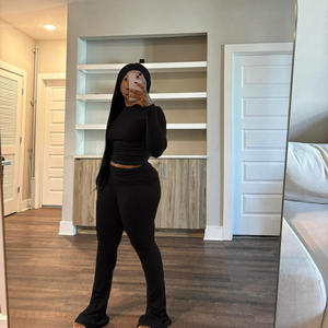 Yeni Trendy kadın bahar güz şapkalar + gömlek üst + alevlendi pantolon iki parçalı Set rahat Jogger seti 2 parça kadın giyim 2025 - Product Image 6