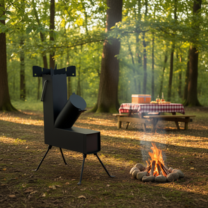 Estufa de Leña Portátil para Camping Db Outdoor, de Acero, Funcionamiento Manual, 9.44 x 17 x 22 Pulgadas, para Picnics, Barbacoas, Viajes, Todas las Estaciones - Product Image 2