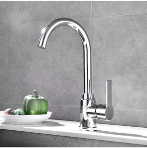 Robinet de <span class=keywords><strong>cuisine</strong></span> en acier Satianlsee monotrou moderne contemporain Mélangeur d'eau chaude et froide Robinet d'évier de lavabo en céramique - Product Image 4