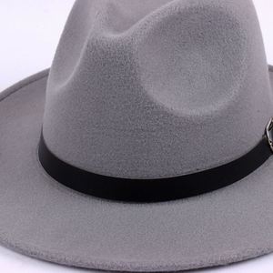 Promotional Availaboe Multi Color Factory Supply Solid Color Felt <b>Hat</b> Men's Women's Flat Brim Gentleman for Flat Top Top <b>Hat</b> - Product Image 3