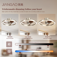 Ventilateur de plafond LED JianGao moderne 55*18.5cm noir nickel avec lumière et télécommande 220V pour chambre à coucher
