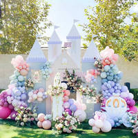 Décoration de fête d'anniversaire, arche de mariage, toile de fond avec ballons, toile de fond de fête de mariage, toile de fond château