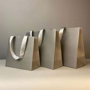 Custom Private Logo Printed Black Pink <b>Small</b> Personalized Luxury <b>Shopping</b> Tote Gift Paper <b>Bags</b> With Ribbon Handles for Jewelry - Product Image 3