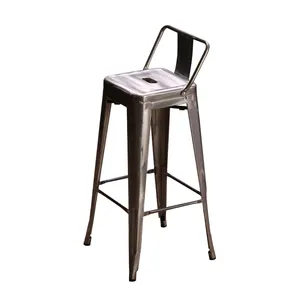 Cheap Retro Metal Cafe High Stool Antique Industrial Loft Chair Restaurant Dining Stool Chair For Club Counter Metal Bar Stool