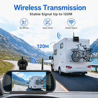Sistema de Cámara de Reversa Inalámbrica de 7 Pulgadas con Carga Solar, Cámara Magnética 1080P con Visión Nocturna, Monitor de Visión Trasera para Camiones y Autocaravanas