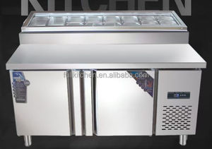 Présentoir frigo bar à salades fendu établi de conservation de la fraîcheur - Product Image 5