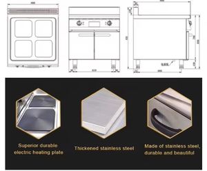 ホットプレート商業用バックリーを備えたプロフェッショナルコマーシャル4スクエアクッカーレンジ電気レンジを供給 - Product Image 4