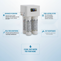 Système de purification d'eau RO électrique sans réservoir 400G, autonettoyant, 4 étapes, 95% de dessalement, connexion rapide, filtre à eau sous l'évier pour hôtel