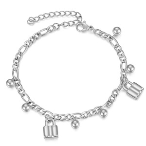 Pulsera Fina con Dijes de 4MM, Bañada en Oro, Cadena con Cierre de Cuentas, Joyería para Uso Diario de Mujer - Product Image 5
