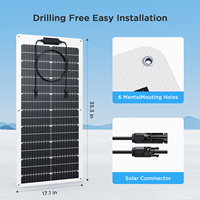 Panel Solar Flexible Callsun con Marco Blanco de 50W, PERC A+, Monocristalino, 23% de Eficiencia, IP68/IP66, Resistente al Agua, Antiamarilleo, Duradero