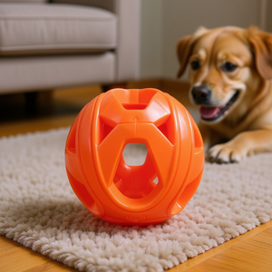 Pelota de nido de abeja TPR de 6 cm, juguete interactivo naranja para mascotas - Product Image 3