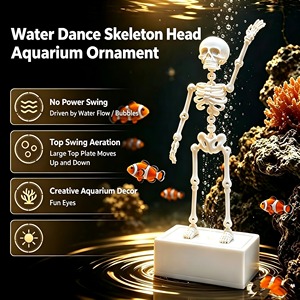 Esqueleto Bailarín para Acuario, Decoración Impresa en 3D para Pecera, Bomba de Aire con Articulaciones Móviles, Oxigenador para Halloween - Product Image 4