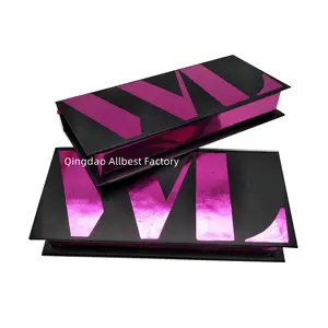 QDALLBEST 도매 블랙 핫 핑크 개인 라벨 속눈썹 포장 상자 사용자 정의 속눈썹 포장 상자 코너