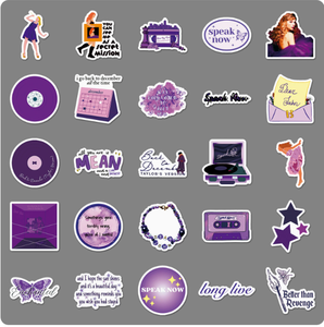 50 Pegatinas Decorativas Impermeables para Equipaje <span class=keywords><strong>de</strong></span> <span class=keywords><strong>Taylor</strong></span> Swift, Álbumes Speak Now y Love Confessions, Venta al Por Mayor - Product Image 4