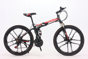 Bicicleta Plegable de 26 Pulgadas con Suspensión Delantera, 21 Velocidades, Cuadro de Acero de Alto Carbono, Frenos de Disco para Adultos 2A1 High C - Product Image 4