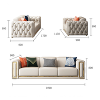 Ensemble de canapés modulaires en tissu, design italien de luxe, 1+2+3 places, avec cadre en bois pour salon, vente en gros