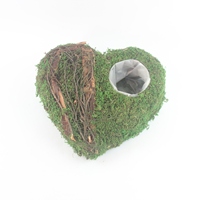 Pots de plantes rectangulaires en rotin et mousse de conception classique faits à la main pour l'extérieur, forme de cœur pour une utilisation au sol