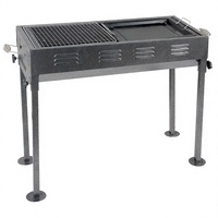 Barbecue au charbon de bois professionnel JSJM, robuste, hauteur réglable 49-65 cm, 30 cm, en acier inoxydable thermolaqué, pour viande et camping