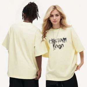 Pour hommes 100% coton Streetwear t-shirts en gros femmes Logo personnalisé unisexe haute qualité coton surdimensionné poids lourd t-shirt - Product Image 1