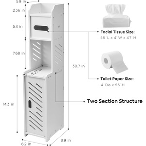 Armario de Almacenamiento para Baño Oushumei, Estante Estrecho Independiente de 3 Niveles para Organización del Baño - Product Image 5