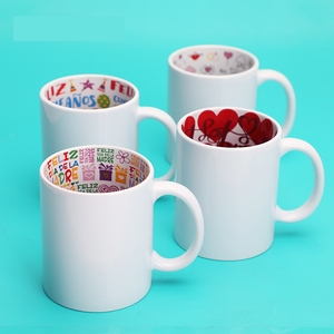 Tazas <span class=keywords><strong>de</strong></span> Gres Blancas para Sublimación, Grado A, 11 oz, Aptas para Contacto con Alimentos, Pintura Interior <span class=keywords><strong>de</strong></span> Color, Regalos para Navidad y San Valentín - Product Image 2