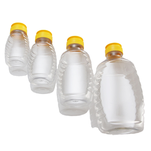 PET Transparent Cylinder Honey <b>Jar</b> 70ml 130ml 200ml 380ml 740ml Empty Squeeze Bottle with Flip Lid Customizable Color Food-Grade - Product Image 1