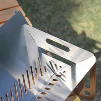 Usine Vente En Plein Air Barbecue Pliant Grill Portable Jardin En Acier Inoxydable Camping BBQ Four À Charbon De Bois Poêle Amovible