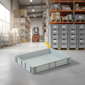 KT 8611 Euronorm Solid Style Industrial Stackable Recyclable Plastic <b>Crate</b> for Logistic <b>Storage</b> - Product Image 3