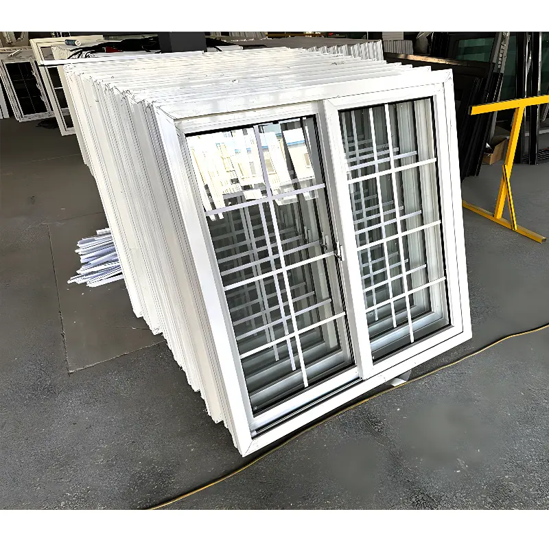 Fenêtres horizontales push-pull Upvc de style américain insonorisées de haute qualité Portes coulissantes et fenêtres en PVC