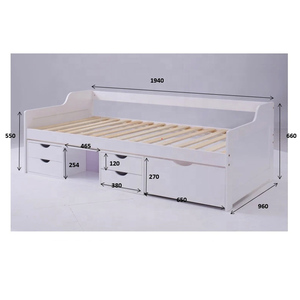 <span class=keywords><strong>Lit</strong></span> en pin massif avec tiroirs coulissants, style panneau élégant en bois pour chambre à coucher, mobilier de maison, lits bébé - Product Image 5
