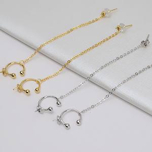 ต่างหูเงินแท้ S925 สำหรับผู้หญิง ดีไซน์ทันสมัย อุปกรณ์ DIY สำหรับทำต่างหูมุก 7-8 มม. รุ่น 1319 ฐานต่างหูแบบห้อย  อะไหล่เครื่องประดับเปล่า - Product Image 1