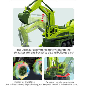 รถของเล่นไดโนเสาร์บังคับวิทยุสำหรับเด็ก 1:14 รุ่น Urban Construction Engineering สำหรับขับขี่ออฟโรด ปีนป่าย ดริฟท์ และแสดงท่าผาดโผน พร้อมไฟและเสียงเพลง - Product Image 4