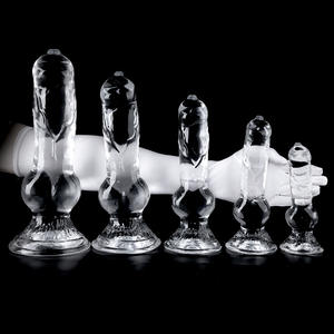 Vente en gros de gode en TPE transparent de qualité supérieure en forme de chien, gode en silicone souple, plusieurs tailles, masseur pour femmes adultes - Product Image 4