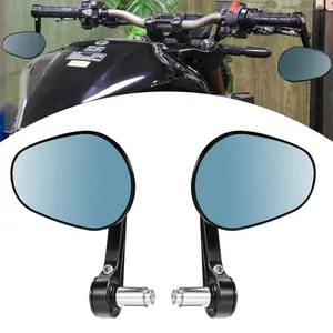 22 мм/25 мм велосипед CNC алюминиевое синее стекло зеркало заднего вида мотоцикл боковые зеркала заднего вида Бар торцевое зеркало