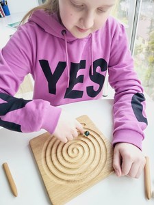 Labirinto <span class=keywords><strong>a</strong></span> spirale personalizzato | Giocattoli educativi in legno | Attività di scrittura di base | Apprendimento prescolare Montessori - Product Image 3