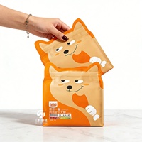 Sachet Doypack personnalisé avec logo, à fond carré, scellé sur 8 côtés, de qualité alimentaire, refermable, pour l'emballage d'aliments pour animaux de compagnie, de lait et de gelée