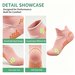 Chaussettes de course à pied de sport d'été en gros, séchage rapide, antidérapantes, basses, tricotées, à <span class=keywords><strong>compression</strong></span> - Product Image 2