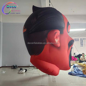 Globo inflable publicitario suspendido de 3 metros <span class=keywords><strong>con</strong></span> cabeza de payaso naranja - Product Image 2