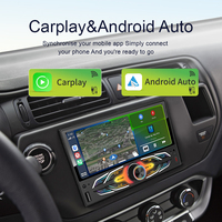 SEMAITU Lecteur MP5 pour voiture 1DIN 6,8 pouces, radio FM, écran tactile 12V avec prise en charge de Carplay et Android Auto, charge rapide, montage sur tableau de bord