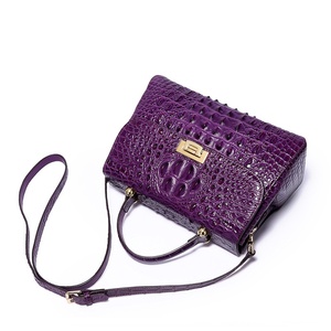 Bolso de Mano de Cuero Genuino de Lujo para Mujer, con Patrón de Cocodrilo, de Primera Capa de Piel de Vaca, Bolso Bandolera Elegante para Dama - Product Image 5