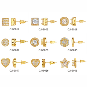 Boucles d'oreilles classiques en laiton en forme de cœur avec zircon, bijoux de fiançailles et de mariage pour femmes, plaquées or 18 carats et rhodium - Product Image 6
