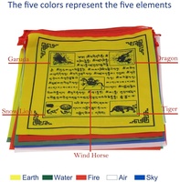 Bandanas — drapeaux de prière tibétains, 100% polyester, 90x150cm, 1 pièce