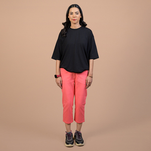Pantalon Capri Décontracté pour Femme en Mélange de Coton Premium, Coupe Slim, Tissu Extensible Doux - Product Image 2