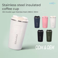 Mug à café en acier inoxydable avec logo personnalisé, tasse isotherme réutilisable pour cadeaux promotionnels et événements professionnels