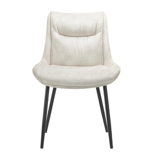 <span class=keywords><strong>Chaise</strong></span> de salle à manger en flanelle <span class=keywords><strong>beige</strong></span> clair avec dossier rembourré et pieds en métal <span class=keywords><strong>noir</strong></span> pour cuisine, restaurant, bureau - Product Image 2