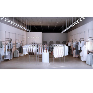 Thiết kế phổ biến cửa hàng quần áo Kệ hữu ích kim loại kệ trưng bày cho cửa hàng bán lẻ quần áo gỗ tường tủ trưng bày truy cập - Product Image 1