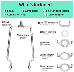 8-10 pulgadas ajustable lámpara arpa kit para mesa de lámpara de piso - Product Image 6