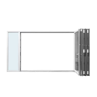 Portes pliantes accordéon en aluminium et verre feuilleté à rupture de pont thermique, résistantes aux chocs, à faible entretien, de style moderne, pour salon