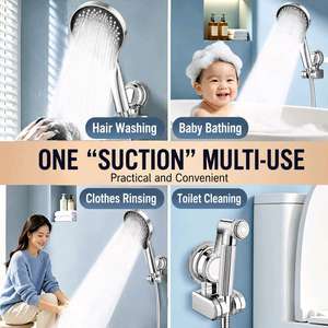 Support <span class=keywords><strong>de</strong></span> <span class=keywords><strong>douche</strong></span> mural à ventouse électroplaqué <span class=keywords><strong>sans</strong></span> perçage, installation facile, design moderne, fonction mobile - Product Image 6